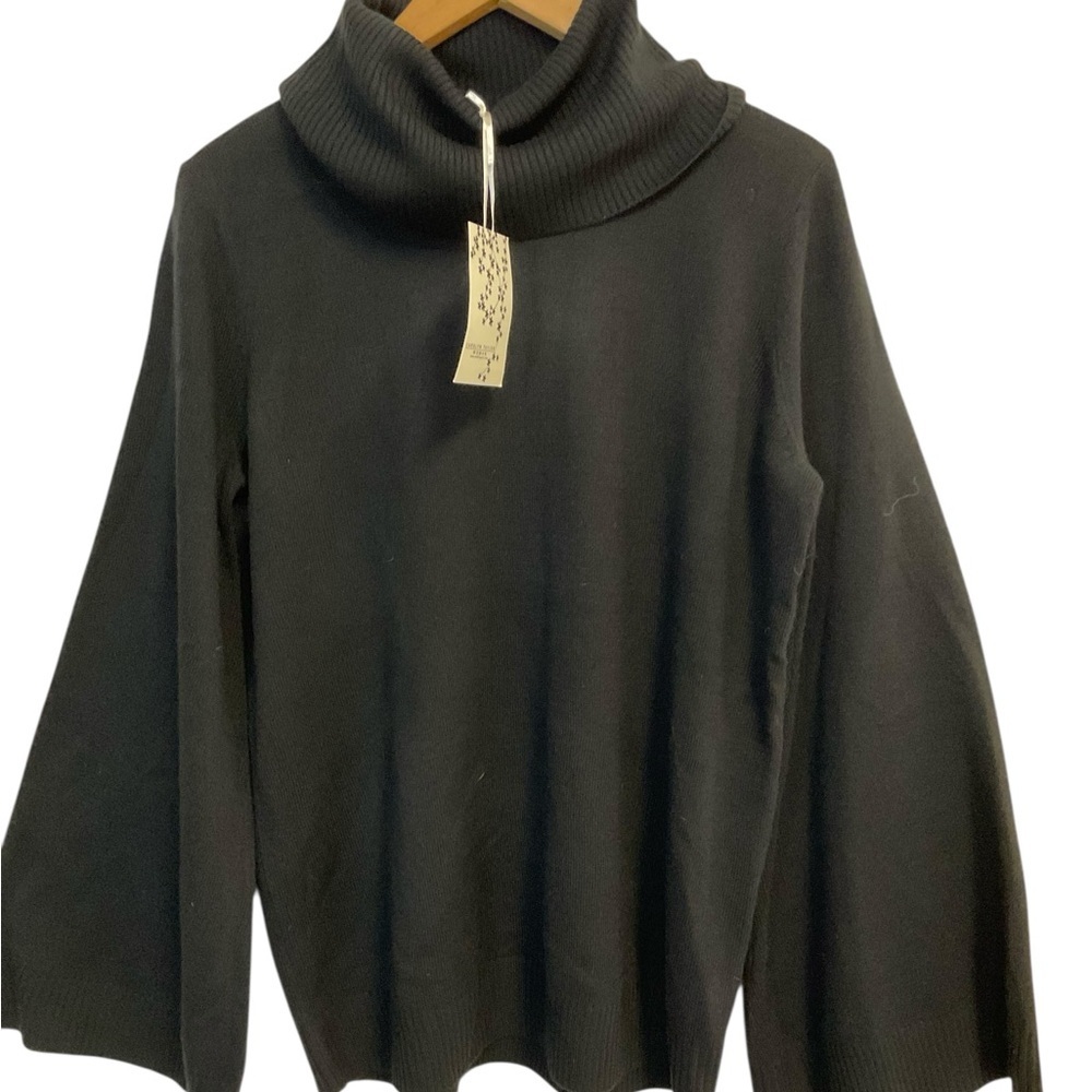 Carolyn Taylor Black Cowl Neck Sweater XL Suéter Negro Talla XL